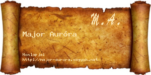 Major Auróra névjegykártya